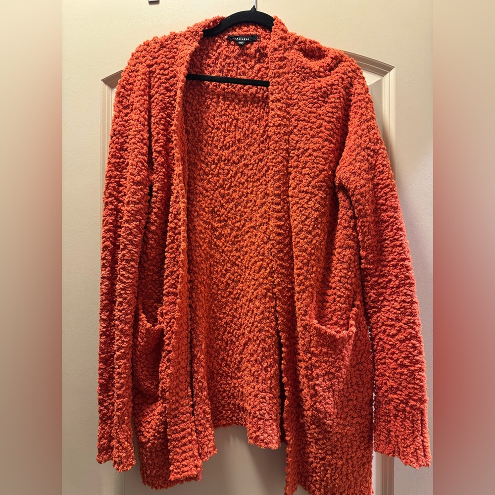 Rachel Vibrant Orange Textured Cardigan